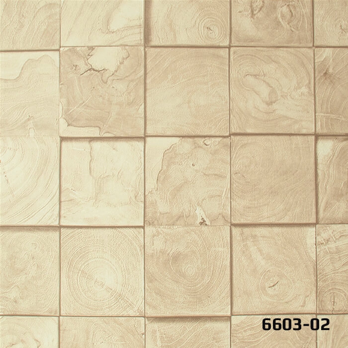 DECO STONE 3 BOYUTLU BEJ AHŞAP KÜTÜK DESEN DUVAR KAĞIDI 16,5 m2 - 6603-02